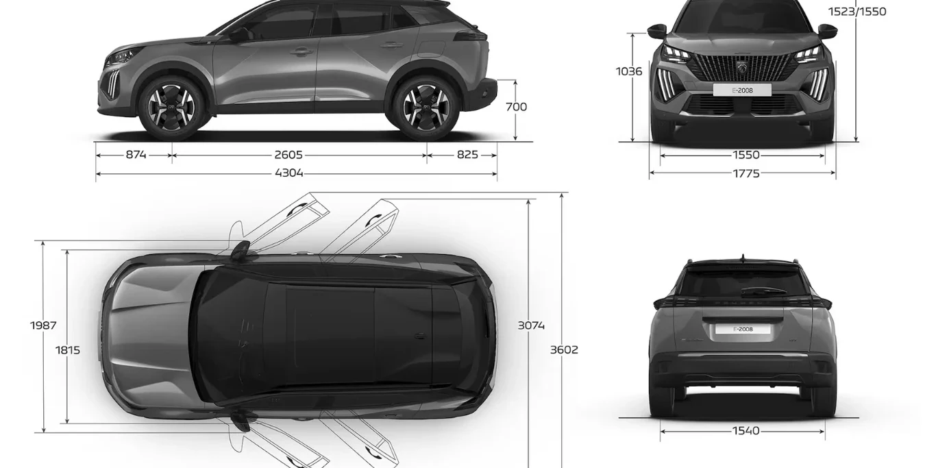 Peugeot e-2008-dimension